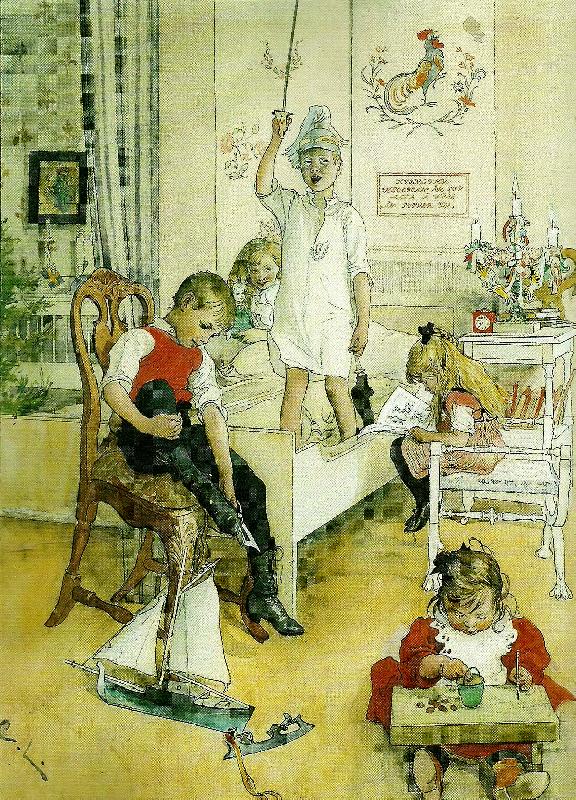 Carl Larsson pa juldagsmorgonen oil painting image